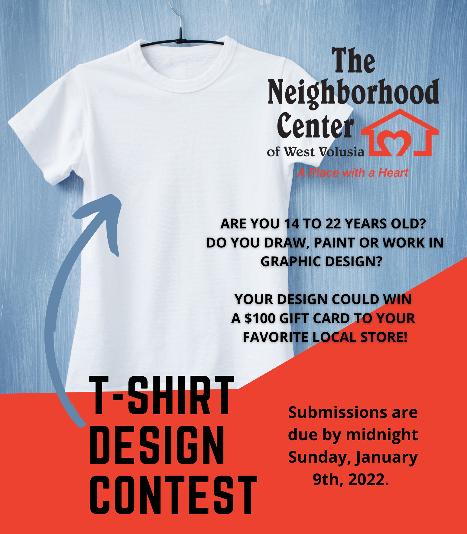 T-shirt Design Contest Flyer Template. Great for Schools 